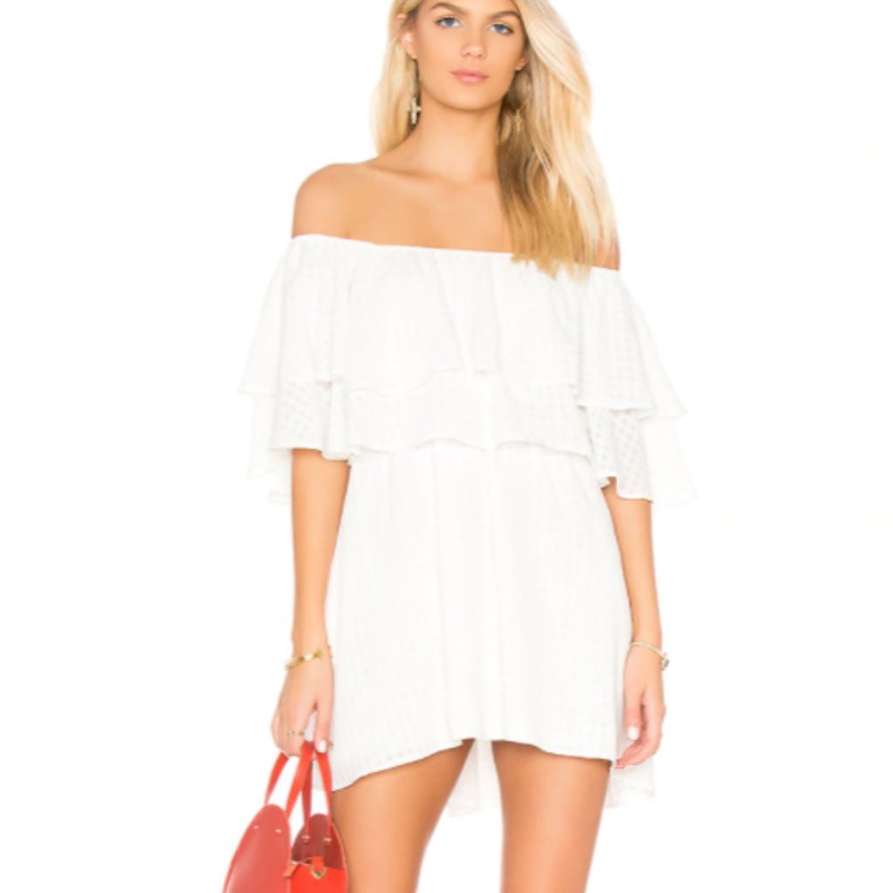Show Me Your Mumu White Gingham One Shoulder Dress - Picture 5 of 7